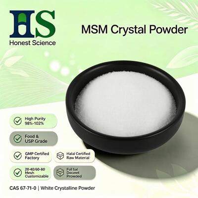 MSM Crystal Powder Methylsulfonylmethane Dimethyl Sulfone Custom Mesh Available